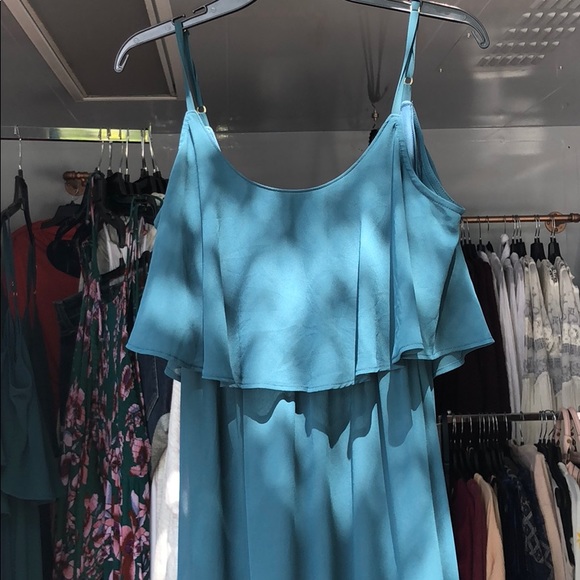 SHOW ME YOUR MUMU CAITLIN RFFLE MAXI CHIFFON DRESS - Picture 4 of 6